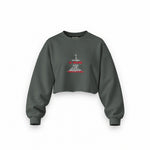 Saint Tropez Sailing Club Oversize Crop Sweatshirt — Antrasit — Ön baskı