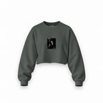 Michael Corleone Oversize Crop Sweatshirt — Antrasit — Ön baskı