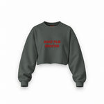 Adult Film Director Oversize Crop Sweatshirt — Antrasit — Ön baskı