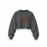 Adult Film Director Oversize Crop Sweatshirt — Antrasit — Ön baskı