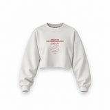 Spa-Francorchamps Grand Prix Oversize Crop Sweatshirt — Beyaz — Ön baskı