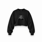 No Requests Oversize Crop Sweatshirt — Siyah — Ön baskı