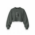 What The Fuck Is Tesla Oversize Crop Sweatshirt — Antrasit — Ön baskı