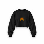 Lets Get Beers Tonight Oversize Crop Sweatshirt — Siyah — Ön baskı