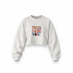 Pasta Sex Wine Oversize Crop Sweatshirt — Beyaz — Ön baskı