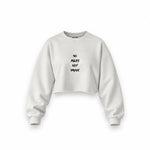 Do MILFs Oversize Crop Sweatshirt — Beyaz — Ön baskı
