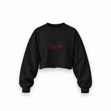 Go Find Less Oversize Crop Sweatshirt — Siyah — Ön baskı