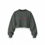 Go Find Less Oversize Crop Sweatshirt — Antrasit — Ön baskı