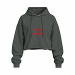 Toxic Queen Oversize Crop Hoodie — Antrasit — Ön baskı