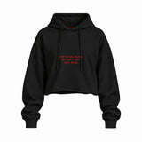 Stop Dating Oversize Crop Hoodie — Siyah — Ön baskı