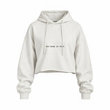 Too Busy Oversize Crop Hoodie — Beyaz — Ön baskı