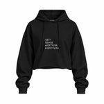 Sexy People Overthink Oversize Crop Hoodie — Siyah — Ön baskı