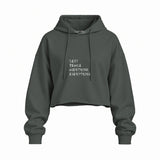 Sexy People Overthink Oversize Crop Hoodie — Antrasit — Ön baskı