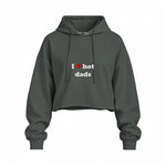 I Love Hot Dads Oversize Crop Hoodie — Antrasit — Ön baskı