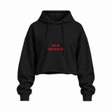 Call Me When You’re Rich Oversize Crop Hoodie — Siyah — Ön baskı
