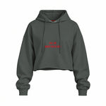 Call Me When You’re Rich Oversize Crop Hoodie — Antrasit — Ön baskı