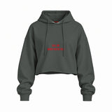 Call Me When You’re Rich Oversize Crop Hoodie — Antrasit — Ön baskı