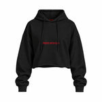 Private Bitch Club Oversize Crop Hoodie — Siyah — Ön baskı