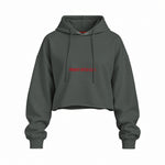 Private Bitch Club Oversize Crop Hoodie — Antrasit — Ön baskı