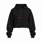 In My Prime Mother Era Oversize Crop Hoodie — Siyah — Ön baskı