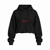 Drama Queen Oversize Crop Hoodie — Siyah — Ön baskı