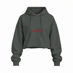 Drama Queen Oversize Crop Hoodie — Antrasit — Ön baskı