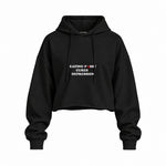 Eating Pussy Cures Depression Oversize Crop Hoodie — Siyah — Ön baskı