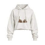 Noir Seduce – Leopard Oversize Crop Hoodie — Beyaz — Ön baskı