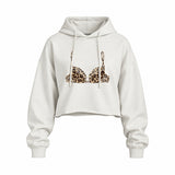 Noir Seduce – Leopard Oversize Crop Hoodie — Beyaz — Ön baskı