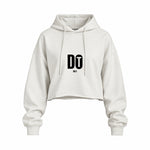 DO IT Oversize Crop Hoodie — Beyaz — Ön baskı