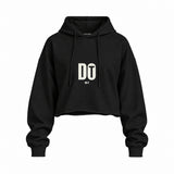 DO IT Oversize Crop Hoodie — Siyah — Ön baskı