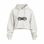 Unshell Me Oversize Crop Hoodie — Beyaz — Ön baskı