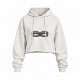 Unshell Me Oversize Crop Hoodie — Beyaz — Ön baskı