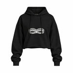Unshell Me Oversize Crop Hoodie — Siyah — Ön baskı