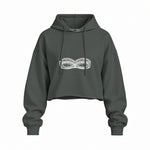 Unshell Me Oversize Crop Hoodie — Antrasit — Ön baskı