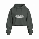 Unshell Me Oversize Crop Hoodie — Antrasit — Ön baskı