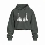 Noir Seduce Oversize Crop Hoodie — Antrasit — Ön baskı