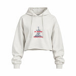 Saint Tropez Sailing Club Oversize Crop Hoodie — Beyaz — Ön baskı