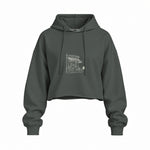 Café de Paris Oversize Crop Hoodie — Antrasit — Ön baskı