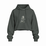 Catch Me By The Sea Oversize Crop Hoodie — Antrasit — Ön baskı