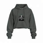 No Requests Oversize Crop Hoodie — Antrasit — Ön baskı