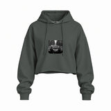 No Requests Oversize Crop Hoodie — Antrasit — Ön baskı