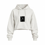 Michael Corleone Oversize Crop Hoodie — Beyaz — Ön baskı