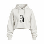 What The Fuck Is Tesla Oversize Crop Hoodie — Beyaz — Ön baskı