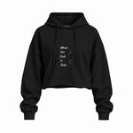 What The Fuck Is Tesla Oversize Crop Hoodie — Siyah — Ön baskı