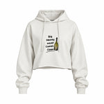Big Money Never Comes Clean Oversize Crop Hoodie — Beyaz — Ön baskı