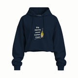 Big Money Never Comes Clean Oversize Crop Hoodie — Lacivert — Ön baskı