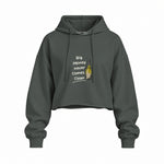 Big Money Never Comes Clean Oversize Crop Hoodie — Antrasit — Ön baskı