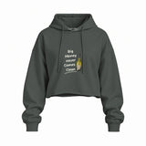 Big Money Never Comes Clean Oversize Crop Hoodie — Antrasit — Ön baskı