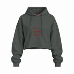 Drink Date Drive Oversize Crop Hoodie — Antrasit — Ön baskı